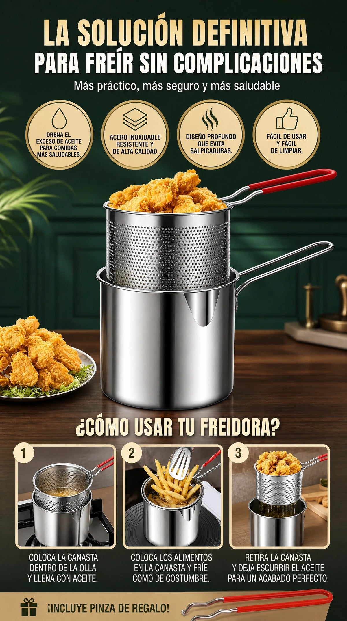 FREIDORA CON CANASTA